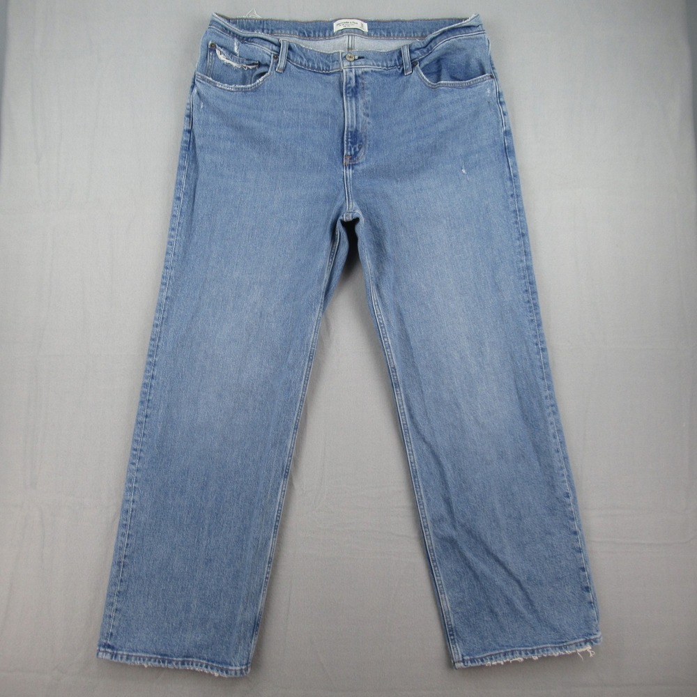 Abercrombie & Fitch The '90s Relaxed Jean Women 34/18R Blue High Rise Jeans
